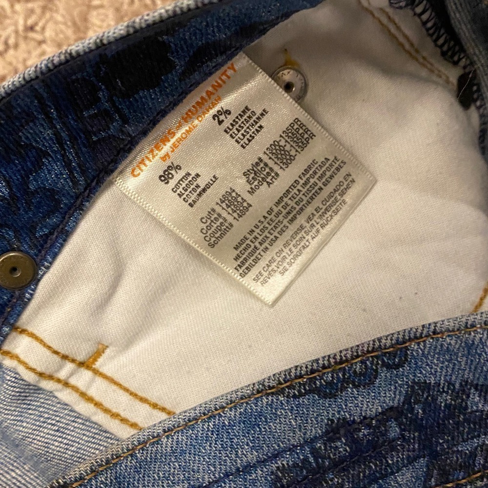 Citizens of humanity Avedon blue paisley skinny stretchy jeans size 28 women's - Picture 6 of 9